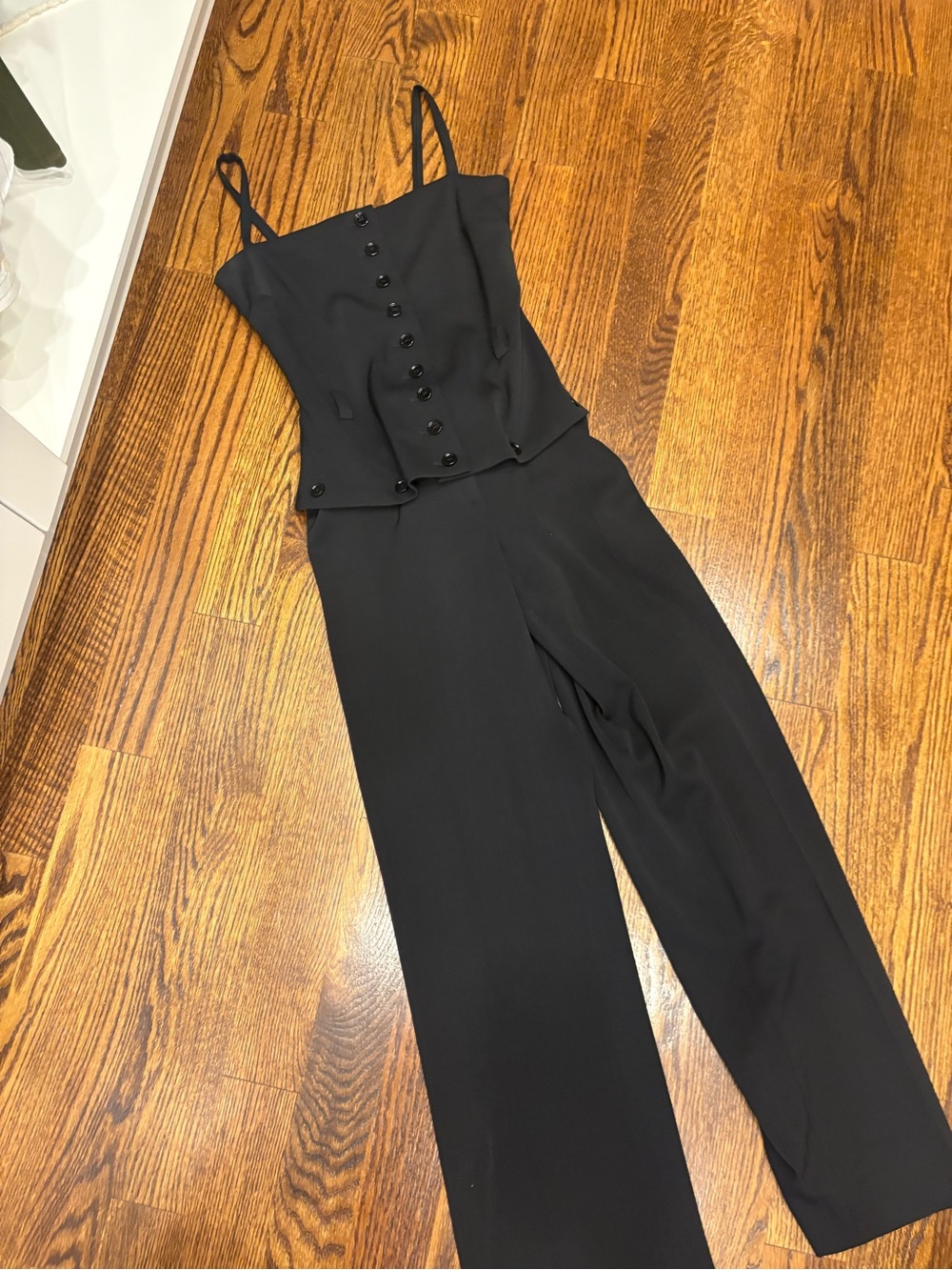 Dolce & Gabbana Black Sleeveless Button-Front Corset Jumpsuit